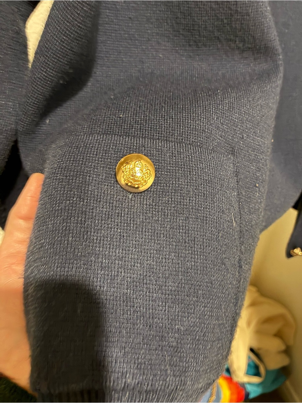 Philosophy Navy Knit Cardigan with Gold-Tone Buttons - Picture 5 of 5